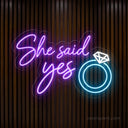 She Said Yes LED Neon Sign - Large Engagement Decor - NeonXpert