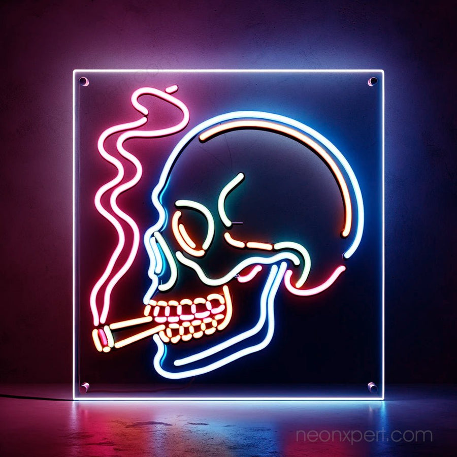 Smoking Skull LED Neon Sign - NeonXpert