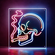 Smoking Skull LED Neon Sign - NeonXpert