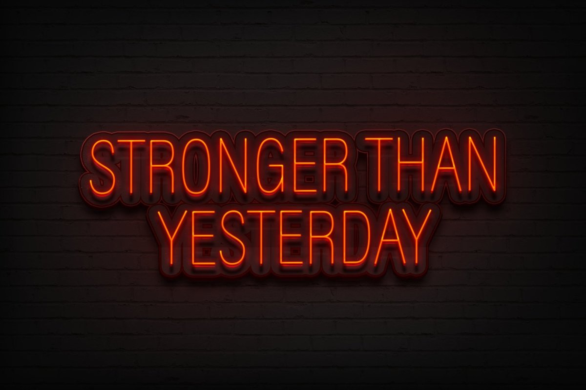 Stronger Than Yesterday Neon Sign - Home Gym Decor - NeonXpert