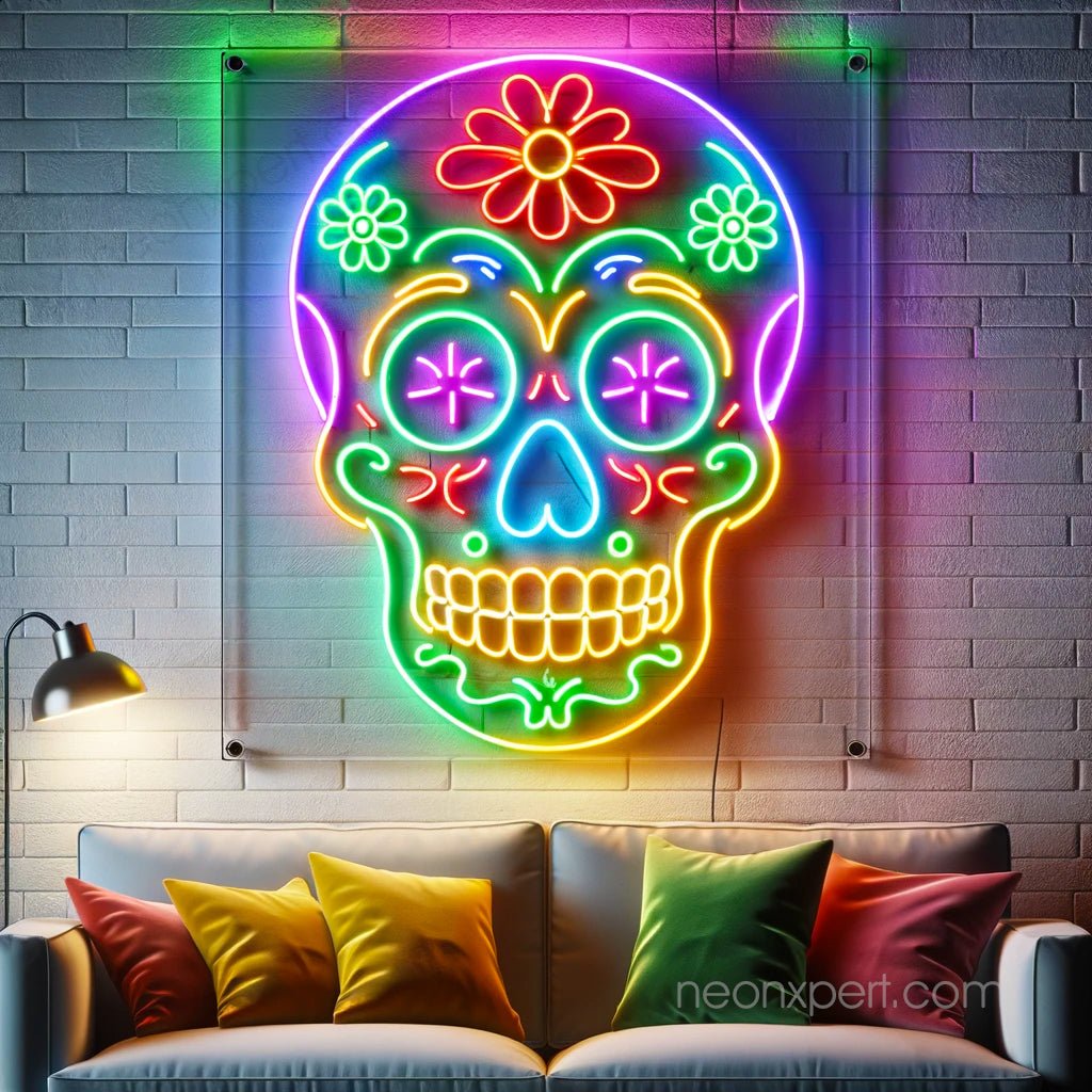 Sugar Skull LED Neon Sign – Vibrant Artistic Decor - NeonXpert
