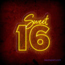 Sweet 16 Large Neon Sign - Elegant Backdrop for Birthday Celebrations - NeonXpert