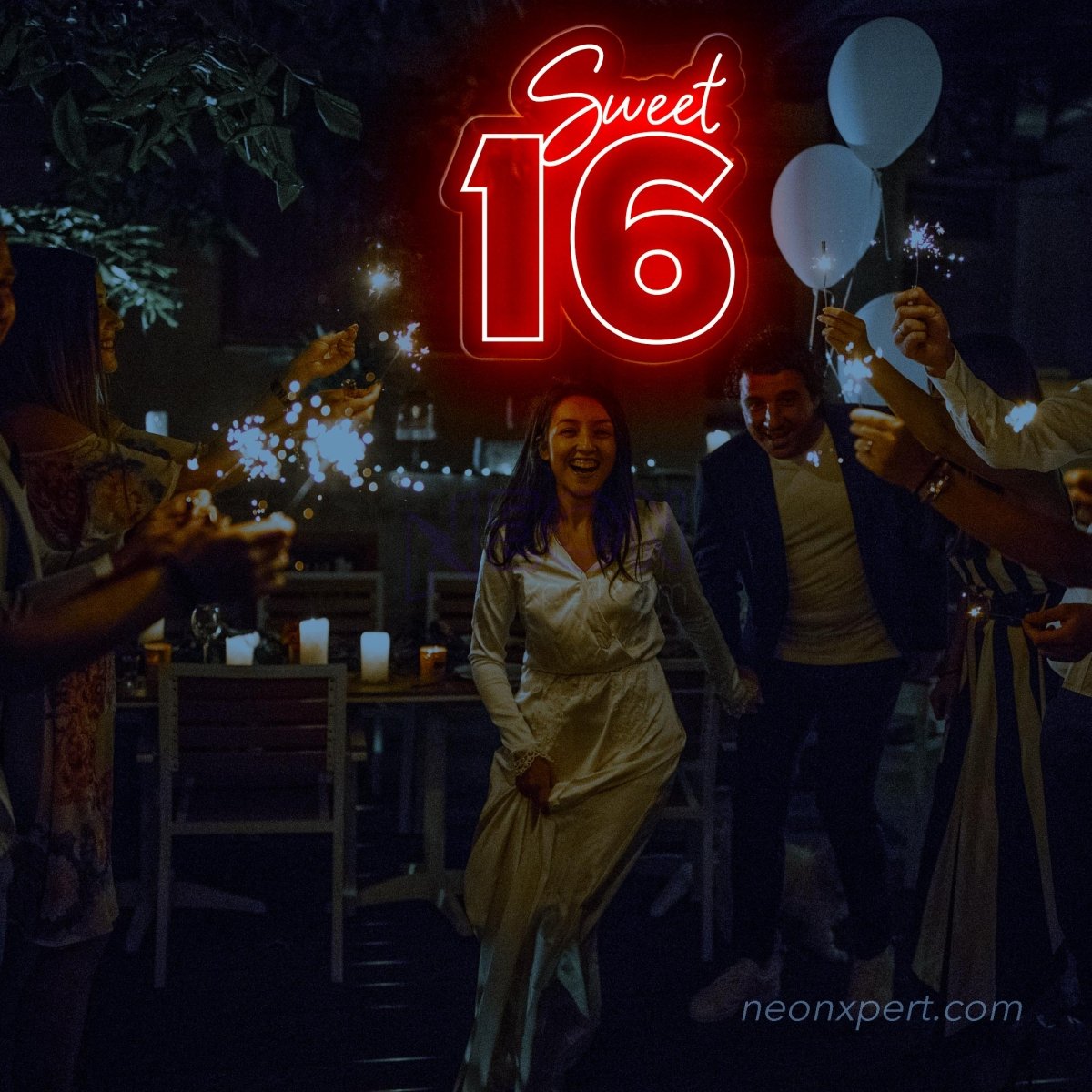 Sweet 16 Large Neon Sign - Elegant Backdrop for Birthday Celebrations - NeonXpert