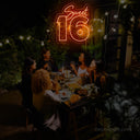 Sweet 16 Large Neon Sign - Elegant Backdrop for Birthday Celebrations - NeonXpert