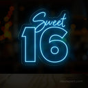 Sweet 16 Large Neon Sign - Elegant Backdrop for Birthday Celebrations - NeonXpert