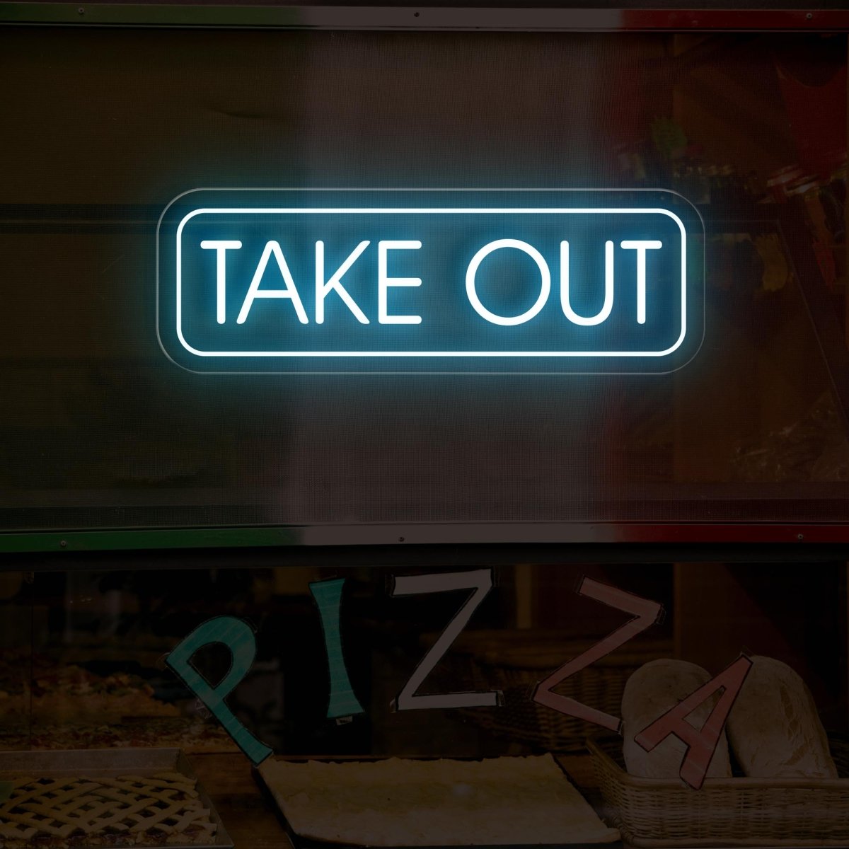 Take Out Neon Sign - Brighten Your Food Pickup Services - NEONXPERT