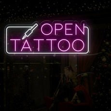 Tattoo Bar Open Neon Sign - A Radiant Ink - NEONXPERT