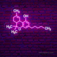 THC Molecule Neon Sign | Weed LED Light Decor - NeonXpert