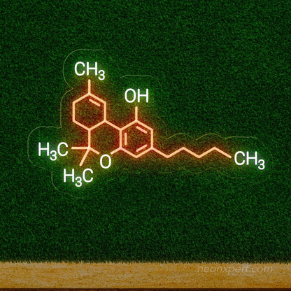 THC Molecule Neon Sign | Weed LED Light Decor - NeonXpert