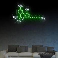 THC Molecule Neon Sign | Weed LED Light Decor - NeonXpert