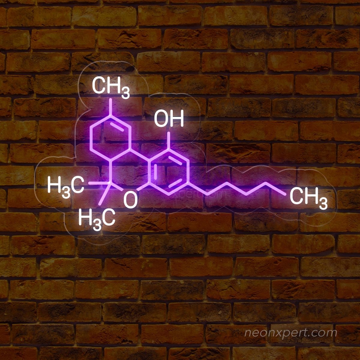 THC Molecule Neon Sign | Weed LED Light Decor - NeonXpert