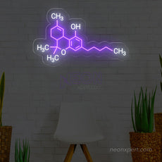 THC Molecule Neon Sign | Weed LED Light Decor - NeonXpert