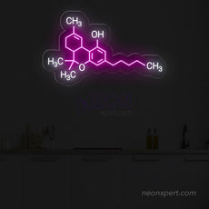 THC Molecule Neon Sign | Weed LED Light Decor - NeonXpert