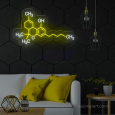 THC Molecule Neon Sign | Weed LED Light Decor - NeonXpert