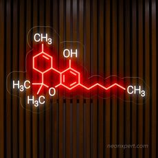 THC Molecule Neon Sign | Weed LED Light Decor - NeonXpert