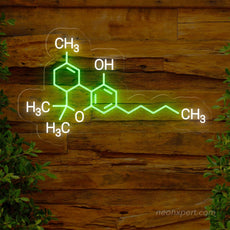 THC Molecule Neon Sign | Weed LED Light Decor - NeonXpert