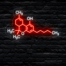 THC Molecule Neon Sign | Weed LED Light Decor - NeonXpert