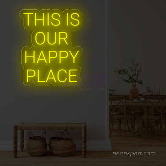 This Is Our Happy Place LED Light Sign for Joyful Spaces - NeonXpert