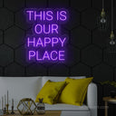 This Is Our Happy Place LED Light Sign for Joyful Spaces - NeonXpert