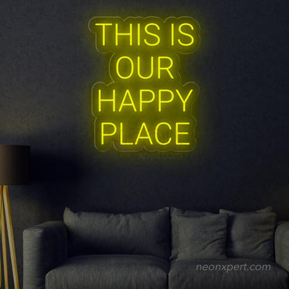 This Is Our Happy Place LED Light Sign for Joyful Spaces - NeonXpert