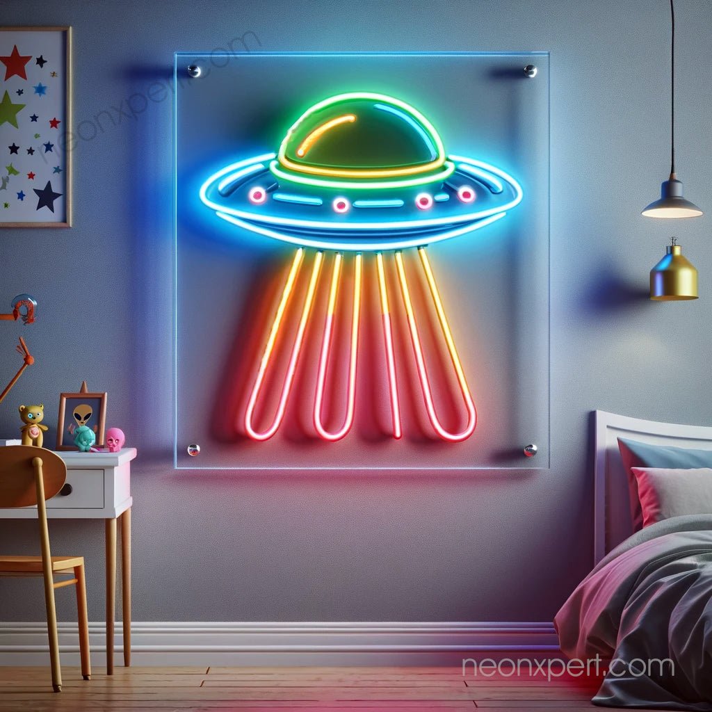 Ufo Neon Sign Alien Spaceship Led Light Wall Decor Neonxpert 9628