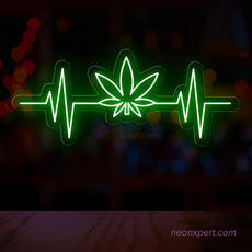 Weed Heartbeat LED Neon Light Sign - NeonXpert