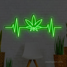 Weed Heartbeat LED Neon Light Sign - NeonXpert