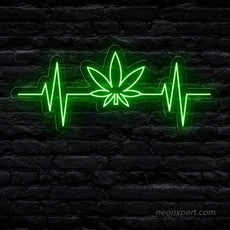 Weed Heartbeat LED Neon Light Sign - NeonXpert