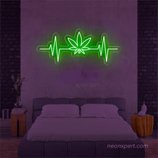 Weed Heartbeat LED Neon Light Sign - NeonXpert