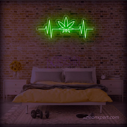 Weed Heartbeat LED Neon Light Sign - NeonXpert