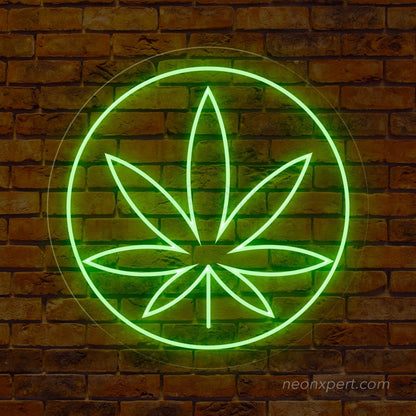 Weed Leaf LED Neon Sign | Green Weed Decor For Man cave - NeonXpert