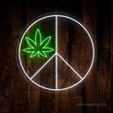 Weed Peace Symbol LED Neon Light – Relaxing Decor - NeonXpert