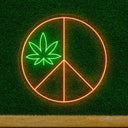 Weed Peace Symbol LED Neon Light – Relaxing Decor - NeonXpert