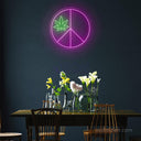 Weed Peace Symbol LED Neon Light – Relaxing Decor - NeonXpert