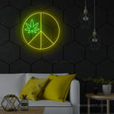Weed Peace Symbol LED Neon Light – Relaxing Decor - NeonXpert