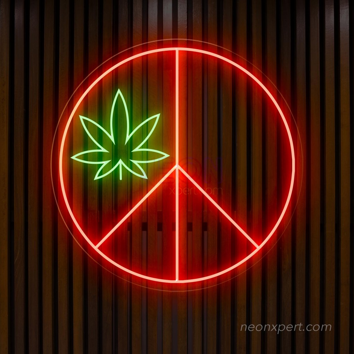 Weed Peace Symbol LED Neon Light – Relaxing Decor - NeonXpert