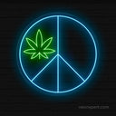 Weed Peace Symbol LED Neon Light – Relaxing Decor - NeonXpert