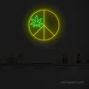 Weed Peace Symbol LED Neon Light – Relaxing Decor - NeonXpert