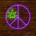 Weed Peace Symbol LED Neon Light – Relaxing Decor - NeonXpert