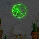 Weed Peace Symbol LED Neon Light – Relaxing Decor - NeonXpert