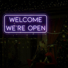 Welcome We're Open Neon Sign | Business Window Light - NEONXPERT