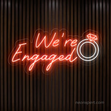 We're Engaged LED Neon Sign Large - Romantic Engagement Celebration Decor - NeonXpert