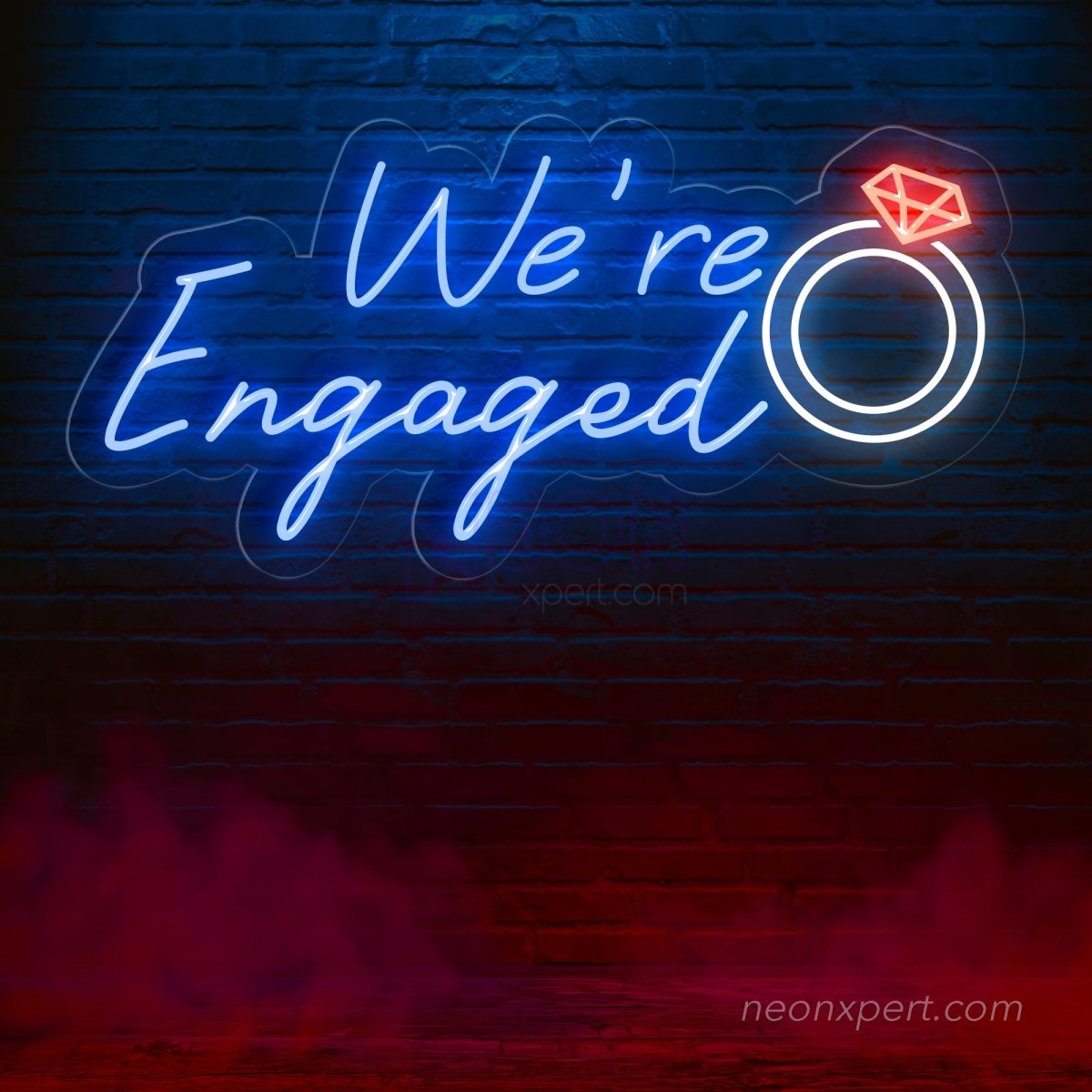 We're Engaged LED Neon Sign Large - Romantic Engagement Celebration Decor - NeonXpert