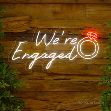 We're Engaged LED Neon Sign Large - Romantic Engagement Celebration Decor - NeonXpert