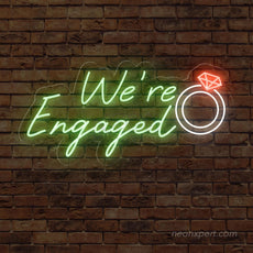 We're Engaged LED Neon Sign Large - Romantic Engagement Celebration Decor - NeonXpert