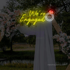 We're Engaged LED Neon Sign Large - Romantic Engagement Celebration Decor - NeonXpert