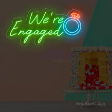 We're Engaged LED Neon Sign Large - Romantic Engagement Celebration Decor - NeonXpert