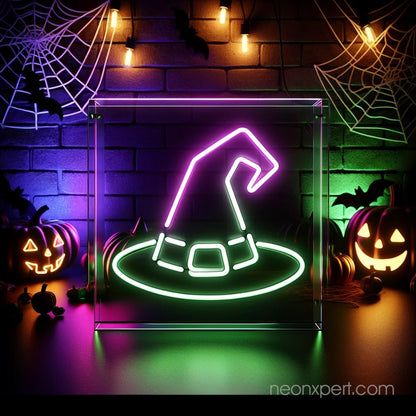 Witch Hat LED Neon Sign – Magical Decor for Halloween - NeonXpert