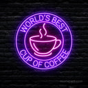 World's Best Cup Of Coffee Neon Sign - Cafe Decor - NeonXpert