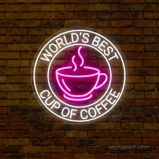 World's Best Cup Of Coffee Neon Sign - Cafe Decor - NeonXpert